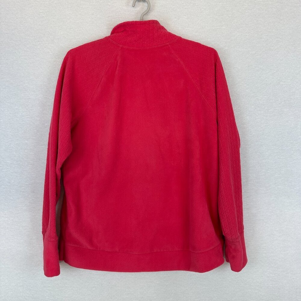 TEK GEAR WOMEN'S FULL-ZIP FLEECE JACKET IN HOT PINK, MOCK NECK POCKETS SIZE 1L - Picture 4 of 11